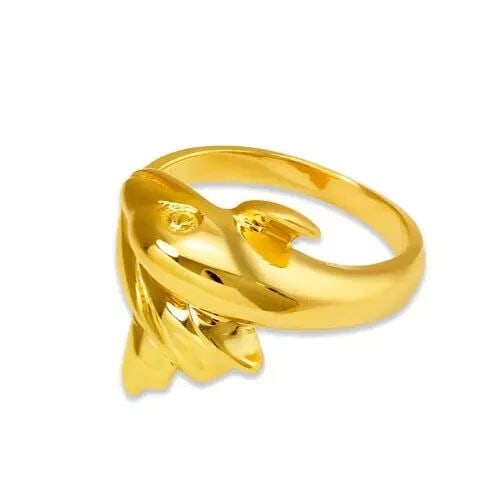 NEW 14K YELLOW GOLD LADIES DOLPHIN TAIL DESIGN RING (1 of 2)