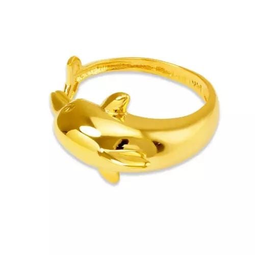 NEW 14K YELLOW GOLD LADIES DOLPHIN TAIL DESIGN RING (1 of 2)