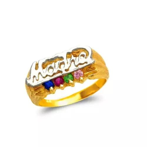 NEW 14K TWO TONE GOLD MADRE CZ RING: NEW 14K TWO TONE GOLD MADRE CZ RING 14K TWO TONE Gold Size 7 Approx. 9mm High Polished/Cubic Zirconia Weight: 4.4 Grams