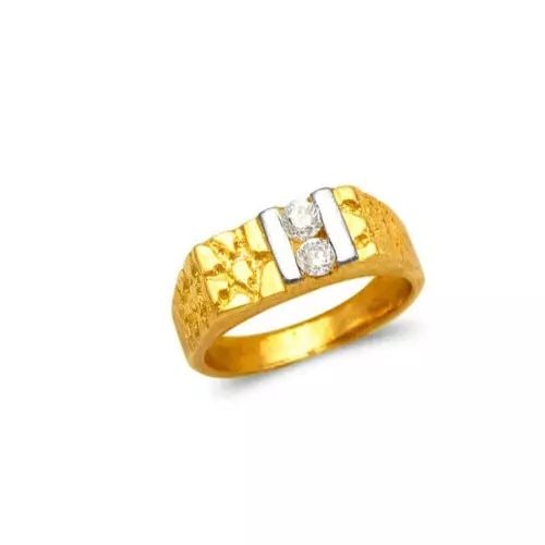 NEW 14K TWO TONE GOLD KIDS CZ RING (1 of 2)