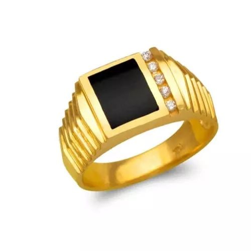 NEW 14K YELLOW GOLD MEN'S FULL CUT ONYX RING (1 of 2)