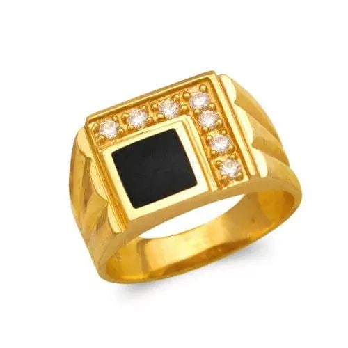 NEW 14K YELLOW GOLD MEN'S FULL CUT ONYX RING (1 of 2)