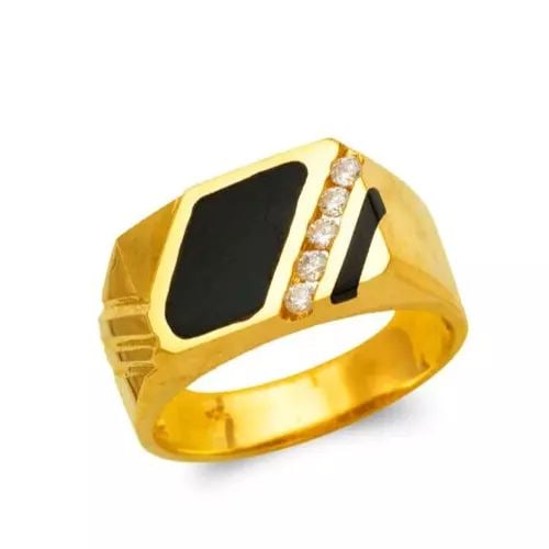 NEW 14K YELLOW GOLD MEN'S FULL CUT ONYX RING (1 of 2)