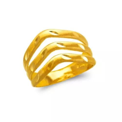 NEW 14K YELLOW GOLD LADIES 3 LAYER BAND RING (1 of 2)