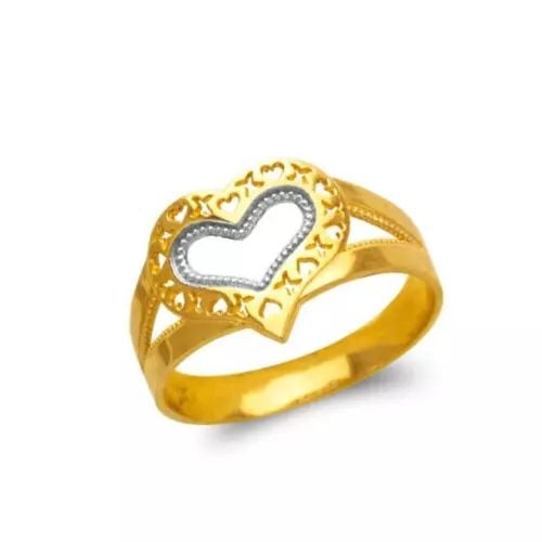 NEW 14K TWO TONE GOLD LADIES FILIGREE RING: NEW 14K TWO TONE GOLD LADIES FILIGREE RING 14K Two Tone Gold Size 7 Approx. 13mm High Polished/Diamond Cut Weight: 2.6 Grams