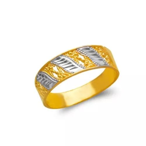 NEW 14K TWO TONE GOLD LADIES FILIGREE RING: NEW 14K TWO TONE GOLD LADIES FILIGREE RING 14K Two Tone Gold Size 7 Approx. 7mm High Polished/Diamond Cut Weight: 2.5 Grams