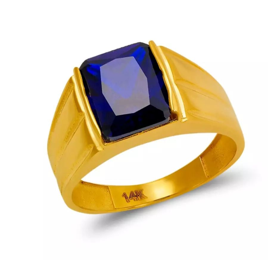 NEW 14K YELLOW GOLD MEN'S CZ RING (1 of 2)