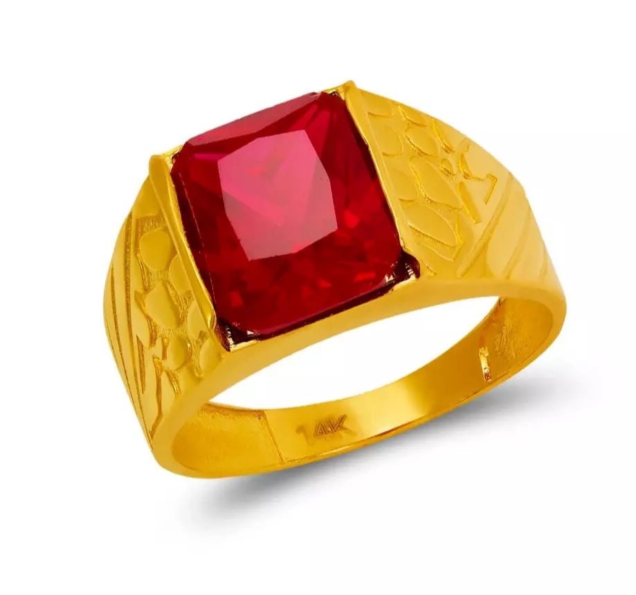 NEW 14K YELLOW GOLD MEN'S CZ RING: NEW 14K YELLOW GOLD MEN'S CZ RING 14K Yellow Gold Approx. 12mm Center High Polished/Cubic Zirconia Weight: 6.1 Grams