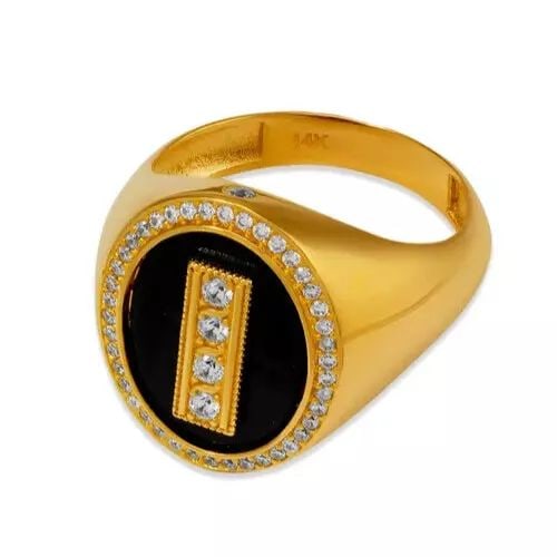 NEW 14K YELLOW GOLD MEN'S INITIAL I RING (1 of 2)