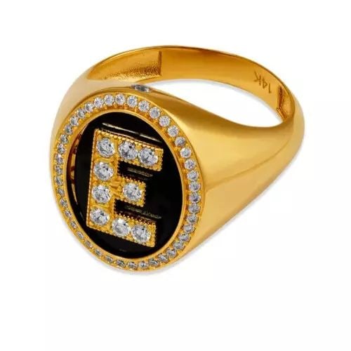 NEW 14K YELLOW GOLD MEN'S INITIAL E RING (1 of 2)