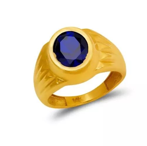 NEW 14K YELLOW GOLD MEN'S CZ RING (1 of 2)