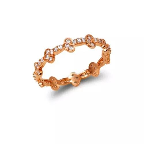 NEW 14K ROSE GOLD LADIES FANCY CZ BAND RING (1 of 2)