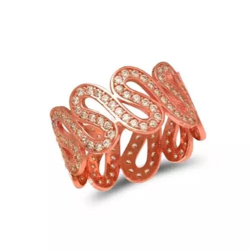 NEW 14K ROSE GOLD LADIES FANCY CZ RING (1 of 2)