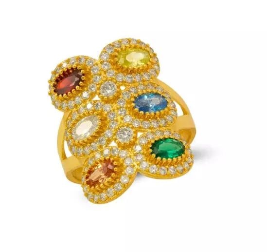 NEW 14K YELLOW GOLD HIGH POLISHED CZ RING (1 of 2)