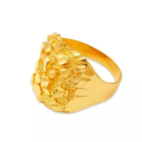 NEW 14K YELLOW GOLD MEN'S NUGGET RING (1 of 2)
