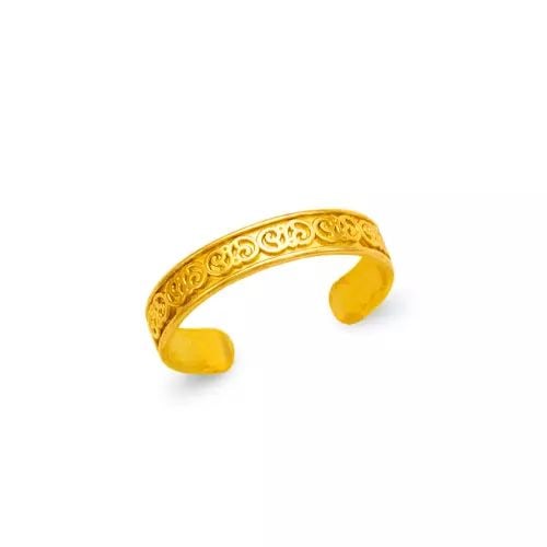 NEW 14K YELLOW GOLD SQUIGGLE KNUCKLE / TOE RING: NEW 14K YELLOW GOLD SQUIGGLE KNUCKLE / TOE RING 14K Yellow Gold Approx. 4mm Center High Polished/Diamond Cut Adjustable Weight: 1.2 Grams