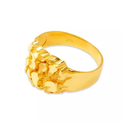 NEW 14K YELLOW GOLD MEN'S NUGGET RING (1 of 2)