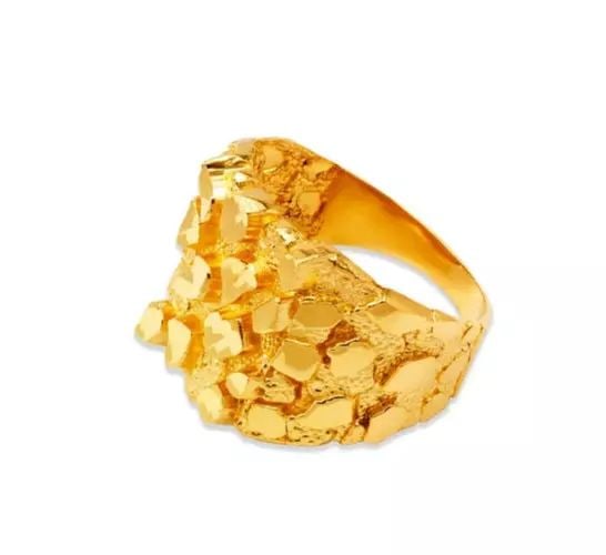 NEW 14K YELLOW GOLD MEN'S NUGGET RING (1 of 2)