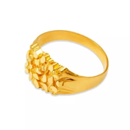 NEW 14K YELLOW GOLD MEN'S NUGGET RING (1 of 2)