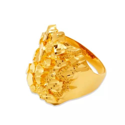 NEW 14K YELLOW GOLD MEN'S NUGGET RING (1 of 2)