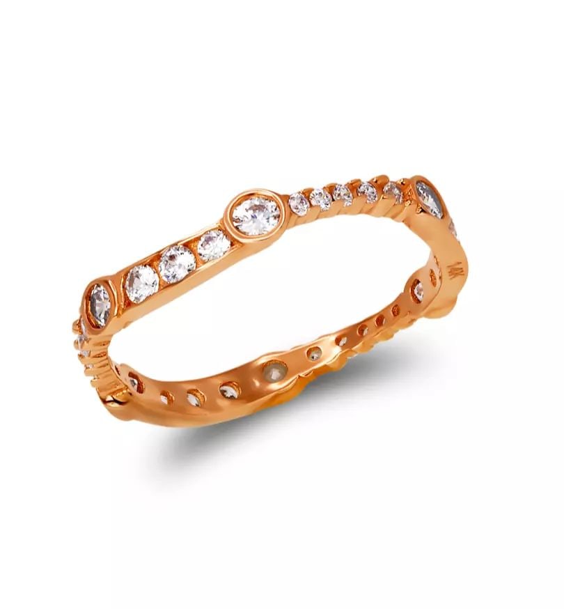 NEW 14K ROSE GOLD LADIES FANCY CZ BAND RING (1 of 2)