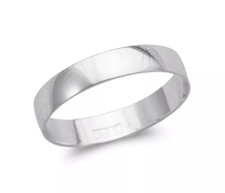 NEW 14K WHITE GOLD PLAIN STAMPING WEDDING BAND (1 of 2)