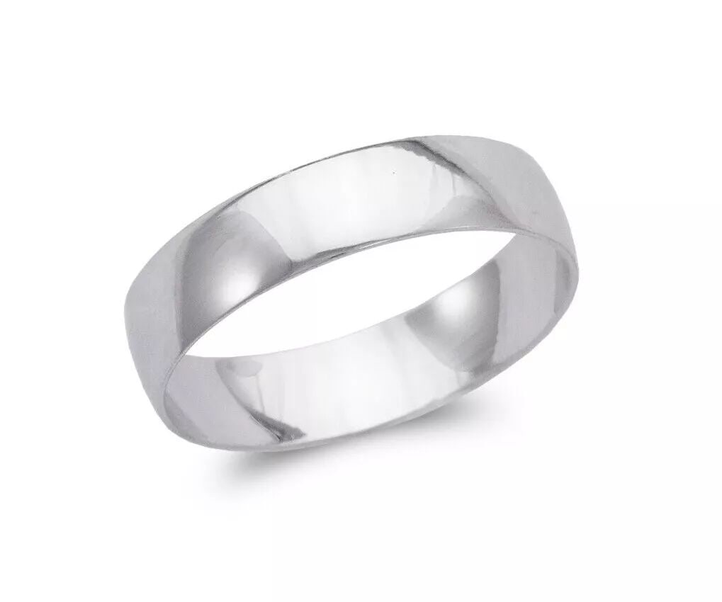 NEW 14K WHITE GOLD PLAIN STAMPING WEDDING BAND (1 of 2)