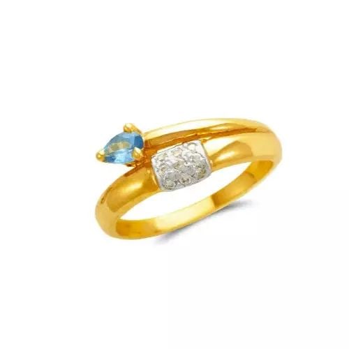 NEW 14K TWO TONE GOLD LADIES CZ RING (1 of 2)
