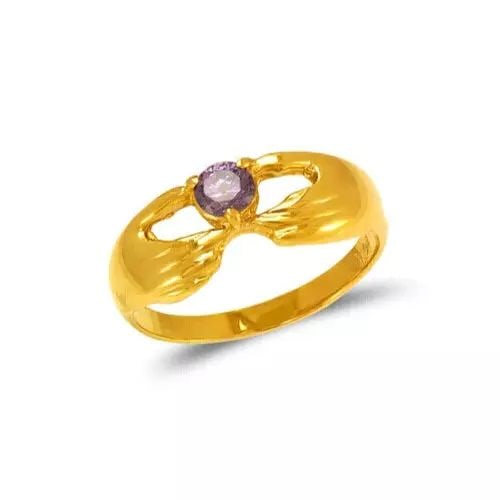 NEW 14K YELLOW GOLD LADIES CLADDAGH CZ RING (1 of 2)