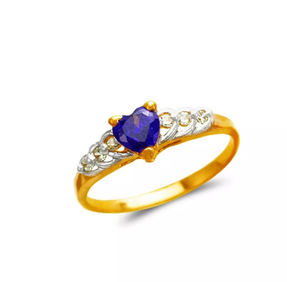 NEW 14K TWO TONE GOLD LADIES HEART CZ RING: NEW 14K TWO TONE GOLD LADIES HEART CZ RING 14K Two Tone Gold Size 7 Approx.4mm Stone, 6mm Center High Polished/Cubic Zirconia Weight: 1.8 Grams