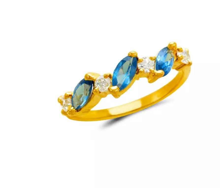 NEW 14K YELLOW GOLD LADIES CZ RING (1 of 2)