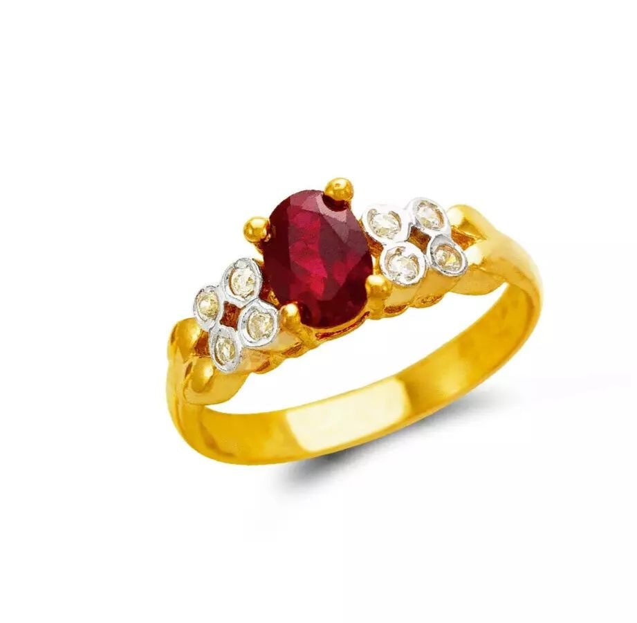 NEW 14K TWO TONE GOLD LADIES CZ RING (1 of 2)