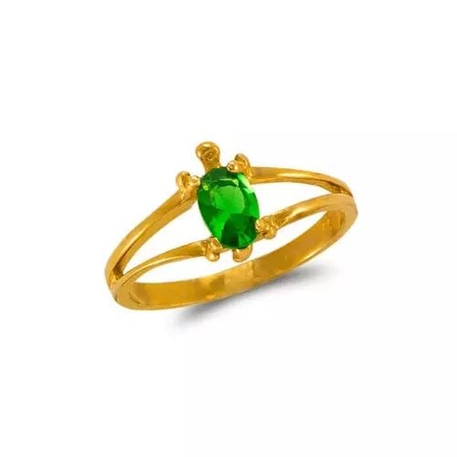 NEW 14K YELLOW GOLD LADIES TURTLE CZ RING (1 of 2)