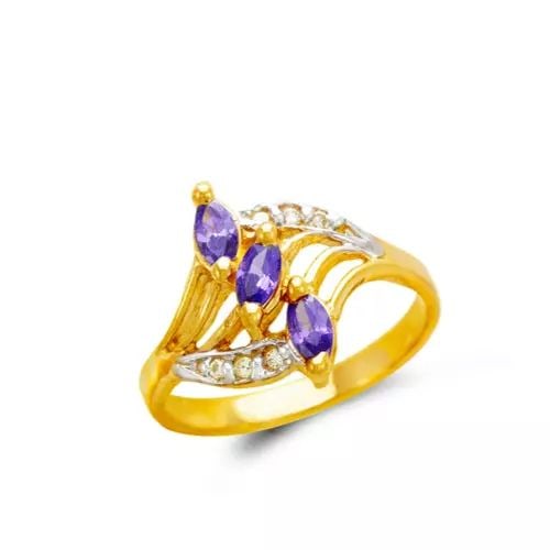 NEW 14K TWO TONE GOLD LADIES CZ RING: NEW 14K TWO TONE GOLD LADIES CZ RING 14K Two Tone Gold Size 7 Approx. 14mm Center High Polished/Cubic Zirconia Weight: 2.7 Grams