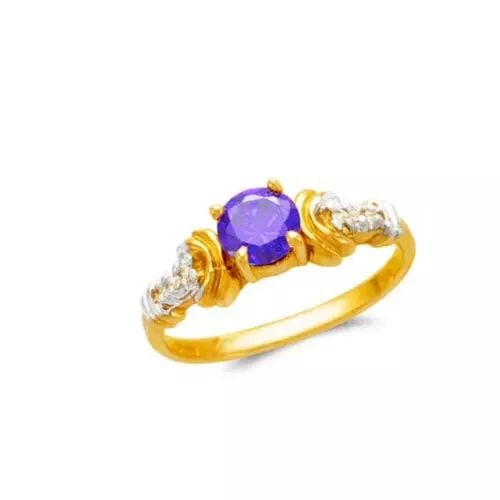 NEW 14K TWO TONE GOLD LADIES CZ RING (1 of 2)