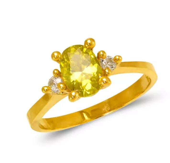 NEW 14K YELLOW GOLD LADIES CZ RING (1 of 2)