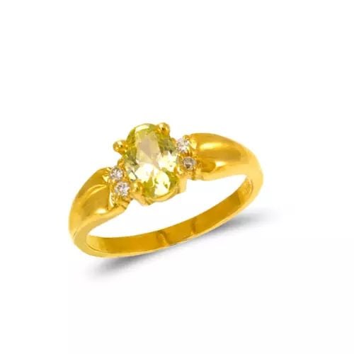 NEW 14K YELLOW GOLD LADIES CZ RING (1 of 2)