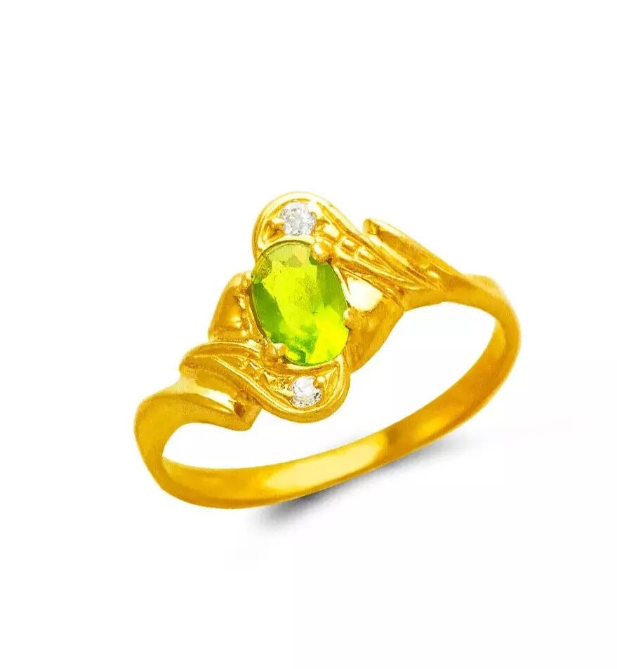 NEW 14K YELLOW GOLD LADIES CZ RING (1 of 2)