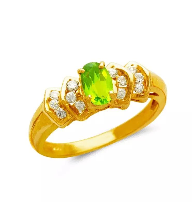 NEW 14K YELLOW GOLD LADIES CZ RING (1 of 2)