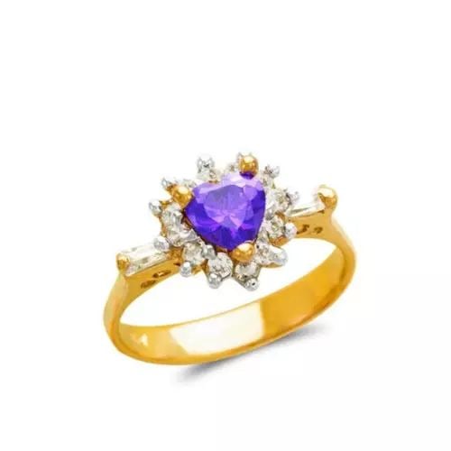 NEW 14K TWO TONE GOLD LADIES HEART CZ RING: NEW 14K TWO TONE GOLD LADIES CZ RING 14K Two Tone Gold Size 7 Approx. 6mm Stone, 10mm Center High Polished/Cubic Zirconia Weight: 3.1 Grams