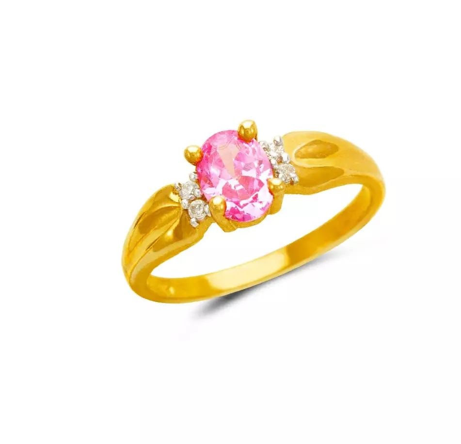 NEW 14K TWO TONE GOLD LADIES CZ RING: NEW 14K TWO TONE GOLD LADIES CZ RING 14K Two Tone Gold Size 7 Approx. 7mm Stone, 7mm Center High Polished/Cubic Zirconia Weight: 2.8 Grams