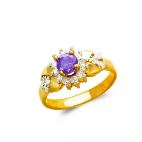NEW 14K TWO TONE GOLD LADIES FLOWER CZ RING: NEW 14K TWO TONE GOLD LADIES CZ RING 14K Two Tone Gold Size 7 Approx. 5mm Stone, 9mm Center High Polished/Cubic Zirconia Weight: 3.0 Grams