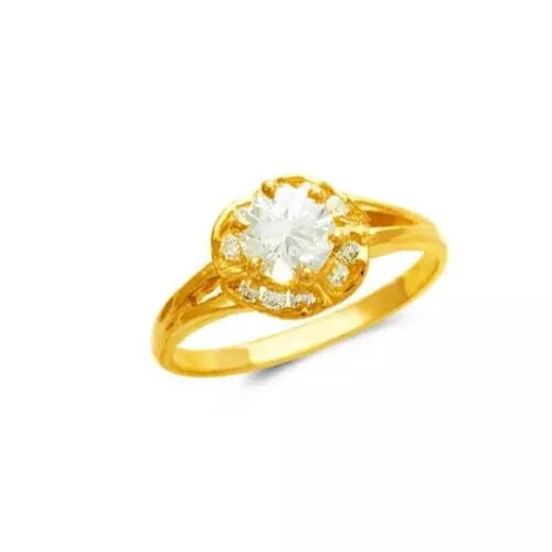 NEW 14K YELLOW GOLD LADIES CZ RING (1 of 2)