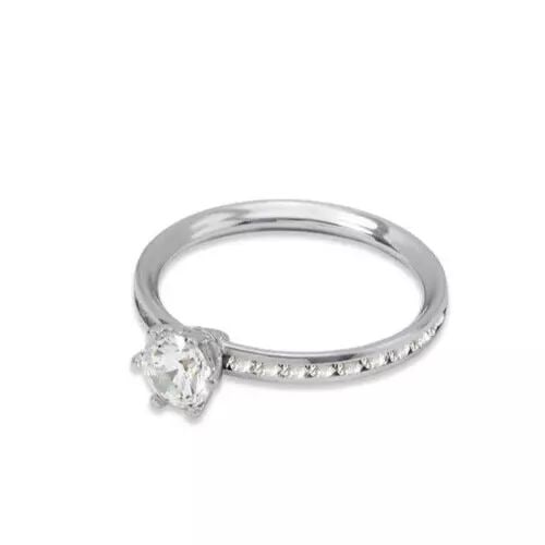 NEW 14K WHITE GOLD ETERNITY SOLITAIRE CZ RING (1 of 2)
