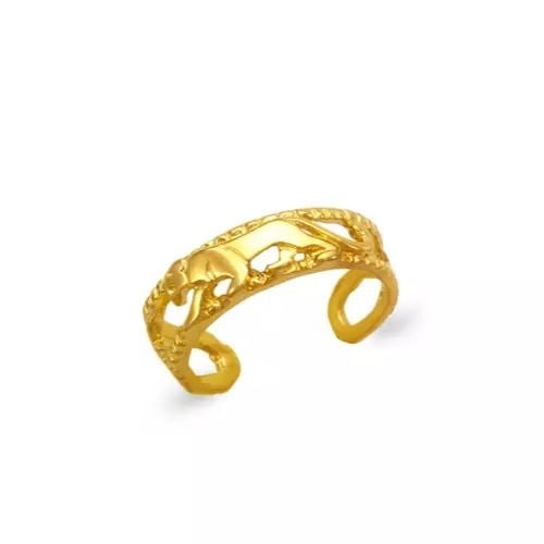 NEW 14K YELLOW GOLD PANTHER KNUCKLE / TOE RING (1 of 2)