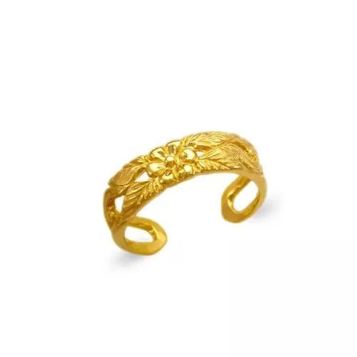 NEW 14K YELLOW GOLD FLOWER KNUCKLE / TOE RING: NEW 14K YELLOW GOLD FLOWER KNUCKLE / TOE RING 14K Yellow Gold Approx. 5mm Center High Polished/Diamond Cut Adjustable Weight: 1.9 Grams