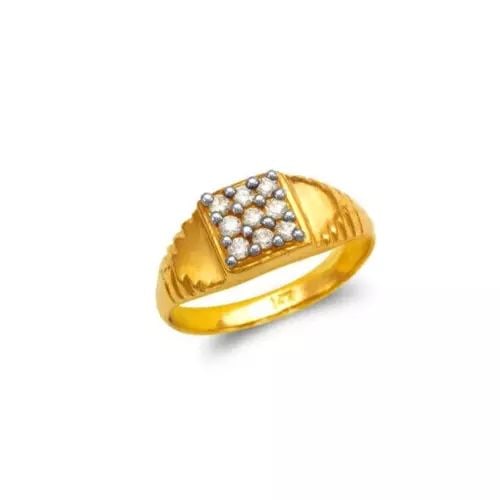 NEW 14K TWO TONE GOLD KIDS CZ RING: NEW 14K TWO TONE GOLD KIDS CZ RING 14K Two Tone Gold Approx.8mm [Center] High Polished/Cubic Zirconia Weight: 3.3 Grams