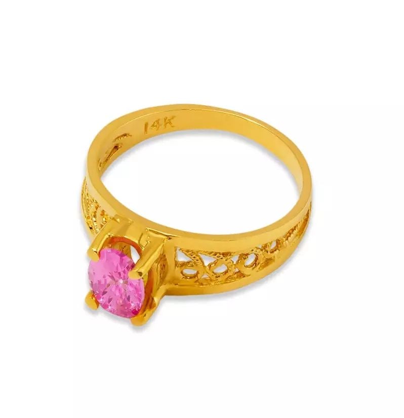 NEW 14K YELLOW GOLD KIDS CZ RING: NEW 14K YELLOW GOLD KIDS CZ RING 14K Yellow Gold Approx. 6mm [Center] High Polished/Cubic Zirconia Weight: 1.6 Grams