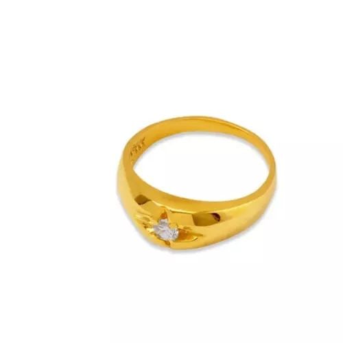 NEW 14K YELLOW GOLD KIDS CZ RING (1 of 2)