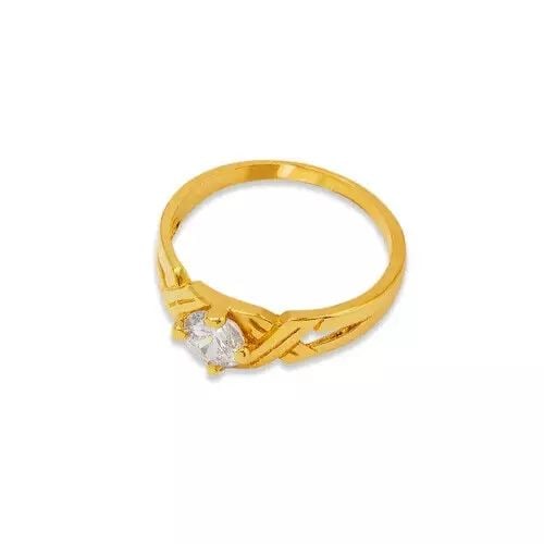 NEW 14K YELLOW GOLD KIDS CZ RING (1 of 2)